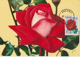 Turquie Carte Maximum Fleurs 1960 Rose 1530 - Cartoline Maximum