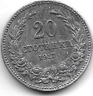 *Bulgaria 20 Stotinki  1917 Km 26a  Xf - Bulgarie