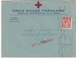 FRANCE  1944 LETTRE DE LA CROIX ROUGE FRANCAISE VALENCE - Rotes Kreuz