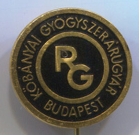 RG BUDAPEST - Hungary, Drugstore, Vintage Pin, Badge, Abzeichen - Geneeskunde