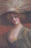Illustrateur Guerzoni - Femme Grand Chapeau Plumes - A. Scrocchi Milano (lot Pat 100 ) - Andere Zeichner