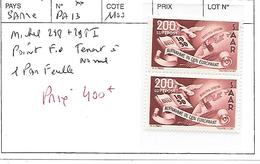 SARRE N° PA 13 ** POINT TENANT A NORMAL - Airmail
