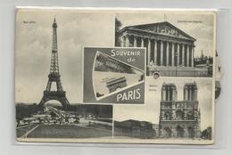 Carte Système A Roulette Souvenir De Paris Ed Malcuit 1949 - Dreh- Und Zugkarten