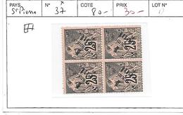 ST PIERRE ET MIQUELON N° 37 * BLOC DE 4 - Unused Stamps