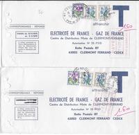 1977 - 2 X DEVANTS De LETTRE REPONSE ABONNEMENT "T" VALIDITE DEPASSEE => TAXE - 1960-.... Briefe & Dokumente