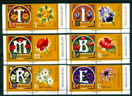 2015 Iris,Jasmine Tobacco,Begonia,Purple Coneflower,Rose,Poppy,Romania,6930,TAB,VFU - Oblitérés