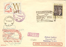 POLOGNE POLSKA POLEN 1171 (o) Brief  Lettre Cover SZYBOWCEM Szybowcowa 1962 Planeur Glider Leszno [GR] - Alianti