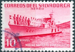 EL SALVADOR, GUARDIACOSTA, 1954, 10 C., FRANCOBOLLO USATO  Mi:SV 752, Sg:SV 1075 - El Salvador