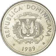 Monnaie, Dominican Republic, 25 Centavos, 1989, TTB, Nickel Clad Steel, KM:71.1 - Dominikanische Rep.