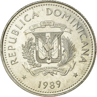 Monnaie, Dominican Republic, 25 Centavos, 1989, TTB, Nickel Clad Steel, KM:71.1 - Dominicaine