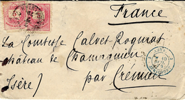 1879- Cover  To France  Fr. 10 Kr  B   French Entrance  AUTR. 3 AVRICOURT 3  Blue - Marques D'entrées