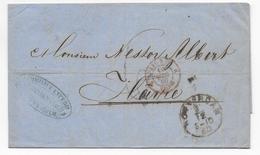1860 - NEDERLAND - LETTRE De ROTTERDAM Avec CACHET D'ENTREE PAYS-BAS Par VALENCIENNES 2 => LE HAVRE - Entry Postmarks