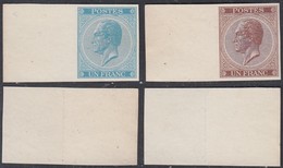 BELGIQUE 1865 ESSAIS AU 1Fr EN BLEU ET BRUN    (DD) DC-6376 - Proeven & Herdruk