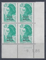 ST-PIERRE MIQUELON - LIBERTE N° 457 - Bloc De 4 COIN DATE - NEUF** - 9-1-86 - Nuevos