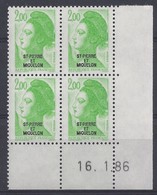 ST-PIERRE MIQUELON - LIBERTE N° 463 - Bloc De 4 COIN DATE - NEUF** - 16-1-86 - Nuevos