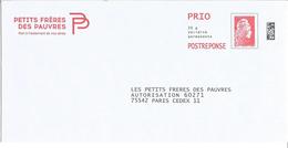 PRET A POSTER REPONSE - Postréponse " Petits Frères Des Pauvres " Rep. Marianne L'Engagée Prio (Lot 228990) - Prêts-à-poster:reply