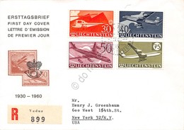 FDC Liechtenstein 1960 - 30° Anniversario Posta Aerea 30th Airmail Anniversary - Unclassified