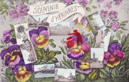Souvenir D'HERINNES - Superbe Carte Colorée - Pecq