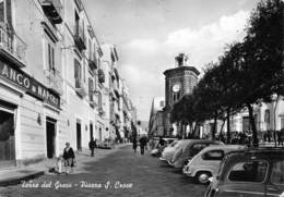 M08901 " TORRE DEL GRECO-PIAZZA S. CROCE "ANIMATA-AUTO ANNI '50  - CART. ILLUSTR. ORIG. SPED. 1962 - Torre Del Greco