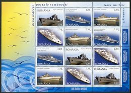 ROMANIA 2005 Warships Sheetlet MNH / **.  Michel 5967-70 - Blokken & Velletjes