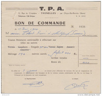 BON DE COMMANDE  15 MAI 1964 T.P.A. THENELLES AISNE Par ORIGNY SAINTE BENOITE TOUTES PEINTURES - Droguerie & Parfumerie