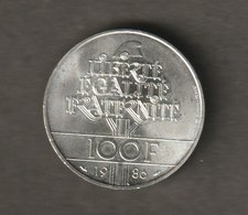 1 Pièces De 100 Francs Argent - LIBERTE,1986 - France,  TTB - Ref, 16 - 100 Francs