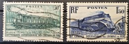 FRANCE 1937 - Canceled - YT 339, 340 - 30c 1,50F - Congrès International Des Chemins De Fer - Usados