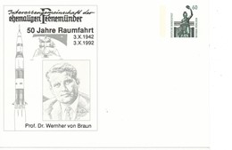 Duitsland, Geïllustreerde Postkaart, Raumfarhrt, 22-25 Oktober 199,2 Prof. Dr Wehner Von Braun,  Ongebruikt - Cartoline Illustrate - Nuovi