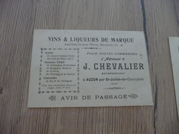 Pub Carte De Visite CDV  Gard J.Chevalier Auzon Saint Julien De Cssagnas Vins Liqueurs - Advertising