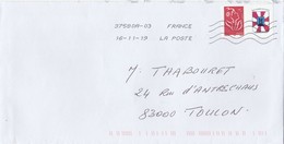 FRANCE LAMOUCHE YT 3802Aa LEGENDE VILLE D ESSEY LES NANCY SUR ENVELOPPR POUR TOULON - Lettres & Documents