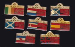 61153-lot De 8  Pin's.football.Coca-Cola.. - Coca-Cola