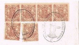 Fragmento Timbre Movil, Fiscal Postal 1900. Marca Oval Ayuntamiento De SANTA MARIA De PALAUTORDERA (Barcelona) - Postage-Revenue Stamps