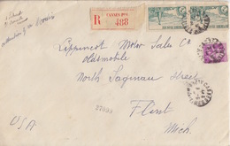 Lettre Recommandée Obl. Cannes Le 8/6/35 Sur N° 281, 301 X 2 = 4f40 Tarif 2° échelon Du 1/8/26 Pour Les USA - Other & Unclassified