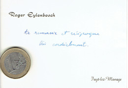 Ancienne Carte De Visite Autographe De Roger Eylenbosch, Fayt-lez-Manage (vers 1960) - Visitekaartjes