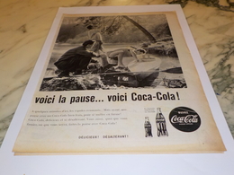 ANCIENNE PUBLICITE VOICI LA PAUSE ET KAYAK  COCA COLA 1960 - Affiches Publicitaires