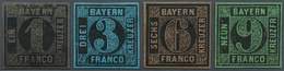 Bayern - Marken Und Briefe: 1850, SCHWARZDRUCKE 1 Kr. A. Rosa, 3 Kr. A. Blau, 6 Kr. A. Braun Und 9 K - Sonstige & Ohne Zuordnung