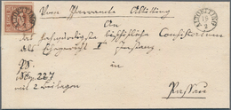 Bayern - Marken Und Briefe: 1849, 6 Kreuzer Rotbraun, Type I, Auf Briefhülle übergehend Entwertet Mi - Andere & Zonder Classificatie