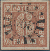 Bayern - Marken Und Briefe: 1849, 6 Kreuzer Type I Mit Ausgefüllten Ecken Klar Und Zentrisch Entwert - Altri & Non Classificati