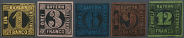 Bayern - Marken Und Briefe: 1862, SCHWARZDRUCKE 1 Kr. A. Gelb, 3 Kr. A. Rosa, 6 Kr. A. Blau Und 9 Kr - Autres & Non Classés