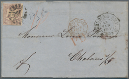 Bayern - Marken Und Briefe: 1867, 12 Kr Hellbraunviolett Wappen, Allseits Gerandet, Entwertet Mit MR - Sonstige & Ohne Zuordnung