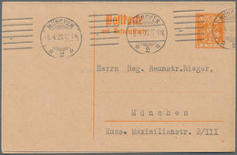 Bayern - Ganzsachen: 1920. Doppelkarte 10+10 Pf (Abschiedsausgabe), Gebraucht In "München 5.4.20". A - Other & Unclassified