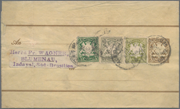 Bayern - Ganzsachen: 1906, Streifband 3 Pfg. Braun Mit Zusatzfrankatur 2 Pfg. Grau, 5 Pfg. Grün Und - Sonstige & Ohne Zuordnung