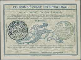 Bayern - Ganzsachen: 1910, Internationaler Antwortschein 25 Pfg. Gebraucht "AUGSBURG 28 JUN 10". - Other & Unclassified