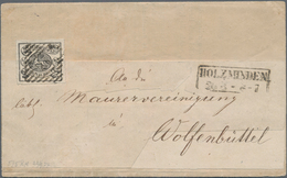 Braunschweig - Marken Und Briefe: 1864, ⅓ Sgr./4 Pfg. Schwarz Auf Weiß Mit Bogenförmigen Durchstich, - Braunschweig