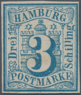 Hamburg - Marken Und Briefe: 1859, 3 Sch. Preußischblau Mit Plattenfehler I "zweites L In Schilling - Hamburg (Amburgo)