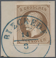 Hannover - Marken Und Briefe: 1861, König Georg V. 3 Gr. Dunkelbraun, Voll- Bis Breitrandige Marke A - Hanover