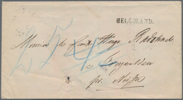 Helgoland - Vorphilatelie: 1864, "HELGOLAND." Langstempel Type I Auf Weißem Kuvert Nach Freiwaldau, - Héligoland