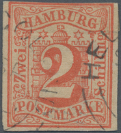 Helgoland - Marken Und Briefe: 1866, Rundstempel Type I "HEL(I)GOLAND (..) SP (186)6" Auf Hamburg Mi - Héligoland