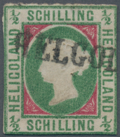 Helgoland - Marken Und Briefe: 1867, ½ S Dunkelbläulichgrün/karmin Mit Kopftype I, Durchstochen Und - Helgoland