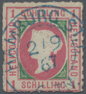 Helgoland - Marken Und Briefe: 1867, 1 S Rosakarmin/ Dunkelgrün, Durchstochen Mit Blauen K2 "HAMBURG - Helgoland